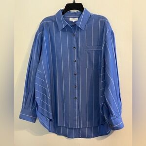 CREAMON blue stripe button up sz M